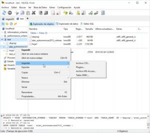 MySQL-Front: Importación de datos