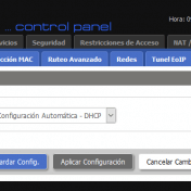 Tipo de conexión: DHCP